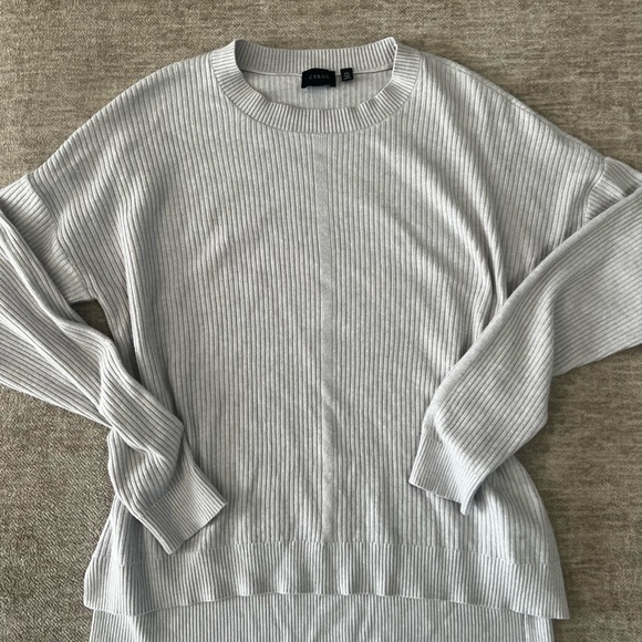 Cyrus Sweaters - Cyrus Light Gray Ribbed Crew Neck Sweater